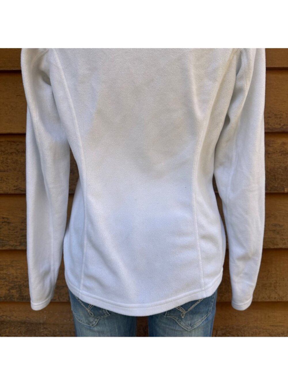 The North Face Womens White Fleece Quarter-Zip Pullover Size M Soft Lightweight - Picture 12 of 12